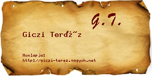 Giczi Teréz névjegykártya
